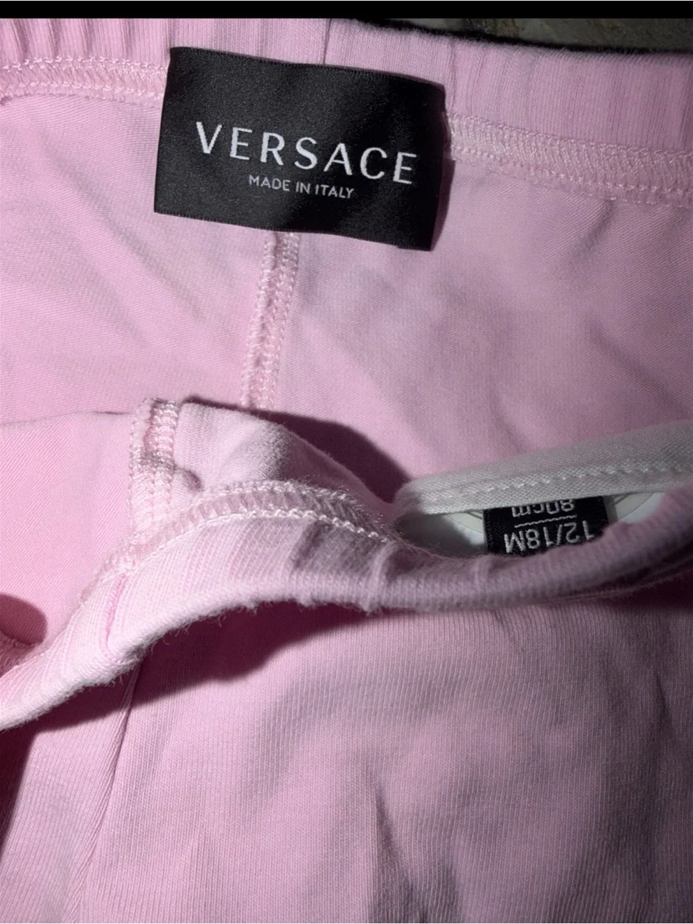 Versace Kids Pink Leggings with Gold Logo